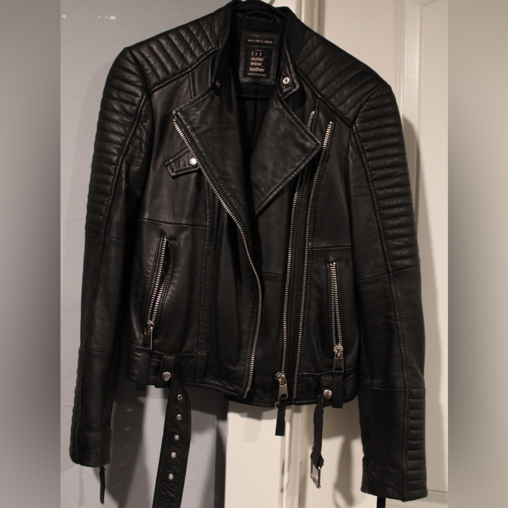 ZARA Black Leather Biker Jacket